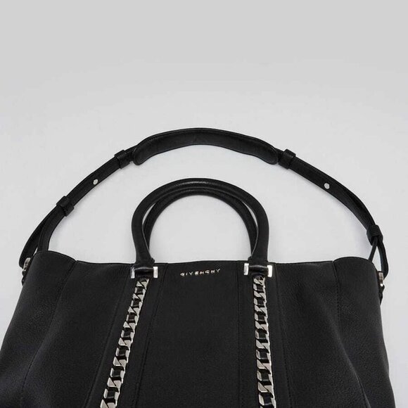 Givenchy Black Lambskin Leather Medium Lucrezia Tote Bag - Picture 6 of 12